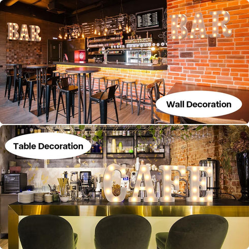 26 Marquee Light up Letters - Alphabet Battery Powered LED Lights, Night Light White Plastic for Engagement Party