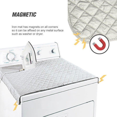 Ruibo Magnetic Ironing Mat Blanket, Iron Board Alternative Cover, Quilted Washer Dryer Heat Resistant Pad, Portable