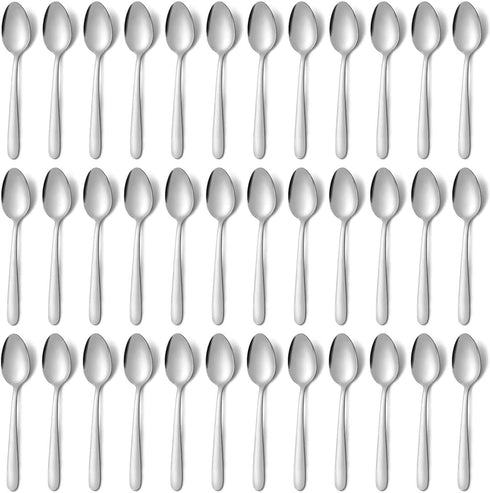 Pleafind 36-Pcs Dinner Spoons Set, 7.4 Inch Stainless Steel Silverware, Mirror Polished Spoons for Home & Kitchen