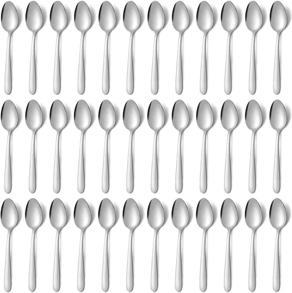Pleafind 36-Pcs Dinner Spoons Set, 7.4 Inch Stainless Steel Silverware, Mirror Polished Spoons for Home & Kitchen