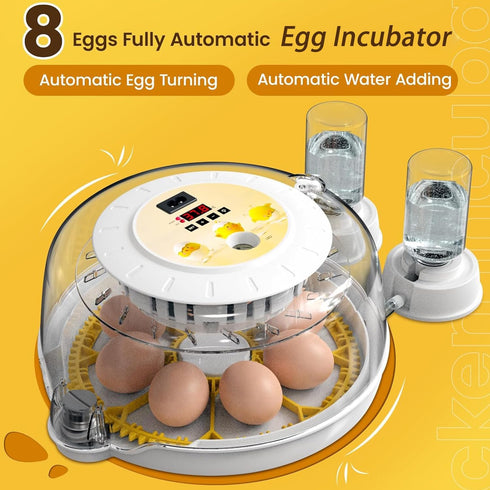 8 360 Egg Incubators for Hatching Eggs, Incubator for Chicken Eggs Degree View, Automatic Egg Turner and Egg Candler
