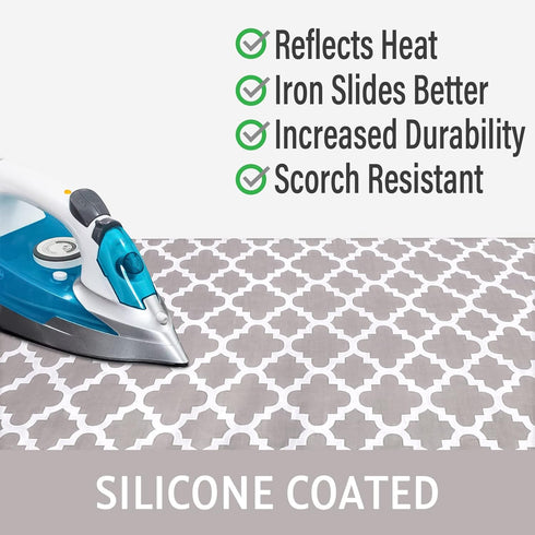 Dalykate 15x54 Ironing Board Cover and Pad with Elastic Edge, Scorch and Stain Resistant Thick Padding, 4 Fasteners