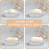 Ceramic Soap Dish, Self-Draining Soap Holder, Double Layer Marble Blue, Easy to Clean