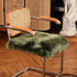 LLB 18x18 Inch, Sheepskin Chair Covers - Office & Dining Room Chair Pads - Dark Green