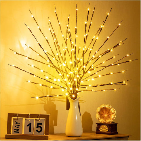 KXCOFTXI 3 Pack Twig Lights, Prelit Branches, USB Plug in with 60 LED Bulbs, Decorative Lights for Indoor Party