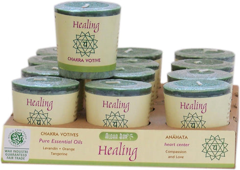 Premium Scented Hand Made Chakra Energy Candle, Votive 12-pack, Healing, Anahata