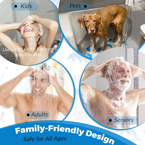 Pack 12 S&X Bathtub Non Slip Stickers,Grippy Dolphin Adhesive Treads Fine Gritty Textured Surface of Shower Floor Non