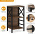 Small Bookcase, 3 Tier Industrial Short Bookshelf with Metal Frame, Rustic Brown Low Bookshelf for Small Spaces