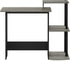 Furinno Efficient Home Laptop Notebook Computer Desk with Square Shelves, French Oak/Black Finish