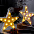 4 Tarpop Pcs Star Plastic Night Light Battery Operated LED Marquee Star Sign Party Movie Theater Decor Room Wall Lamp