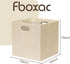 Cube Storage Bins 13×13 Linen - Foldable Box with Handles, Set of 4 for Closet, Shelf, Cabinet Organization