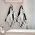 KENADVI Set 2 14"x28" Black and White Hand Towels for Bathroom of Soft Absorbent Marble Gold Texture Stone Abstract