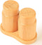 Salt and Pepper Shakers Set with Base Rack, Bamboo Wooden Shaker for Kitchen Counter or Table, Farmhouse Decorations
