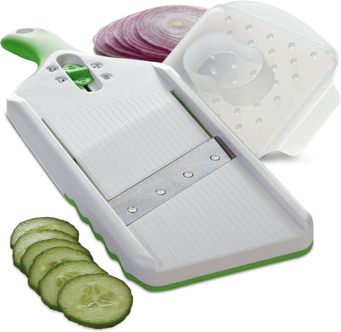 PrepSolutions Adjust-A-Slice Mandoline Slicer, Green – Perfect for Vegetables, Fruits, Adjustable Thickness