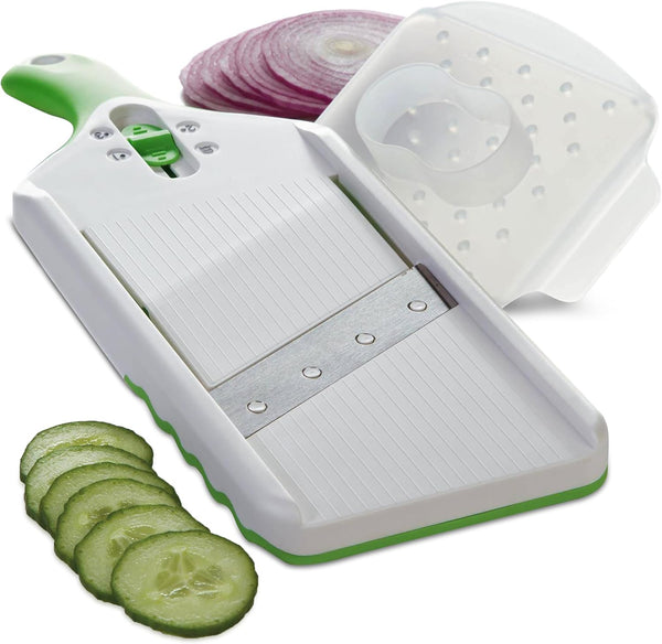 PrepSolutions Adjust-A-Slice Mandoline Slicer, Green – Perfect for Vegetables, Fruits, Adjustable Thickness