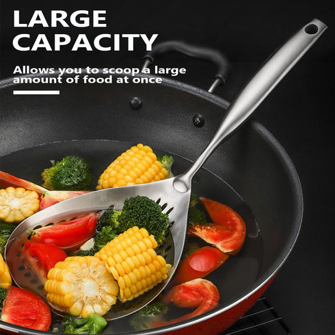KAYCROWN 304 Stainless Steel Skimmer Slotted Spoon, Ladle/Strainer for Cooking, Frying, Pasta Strainer for Kitchen