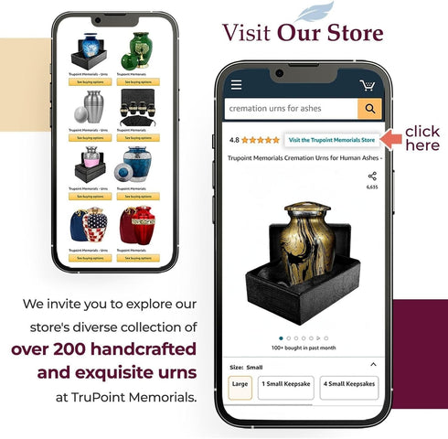 Trupoint Memorials Small Urns for Human Ashes Keepsake, Camouflage Decorative Mini Cremation Urn
