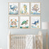 Joocrise Set 6 8x10 Inch Nursery Sea Animal Wall Decor of Ocean Watercolor Canvas Wall Art Baby Boys Room Wall Art