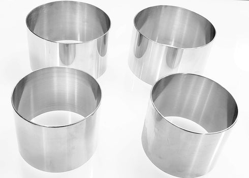 Plating Forms Stainless Steel Ring Mold Sets (4 Count) (3.5" x 2" & 2.75" x 2")