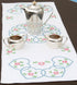 Jack Dempsey Stamped Table Runner/Scarf, Starburst of Hearts, 15 by 42-Inch