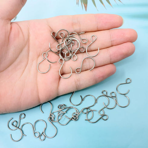 Honbay 200PCS Mini S Shape Hooks Stainless Steel Tiny Ornament Hooks Crystal Bead Curtain Hooks for Suncatchers