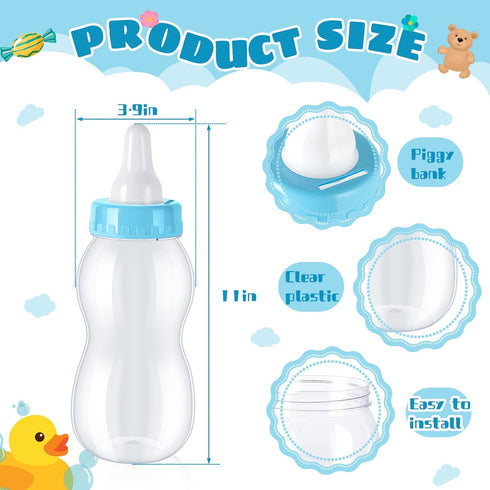 4 11 4 Inch Tessco for you Pcs Large Baby Milk Bottle Fillable Baby Shower x Piggy Bank Plastic Container for Game