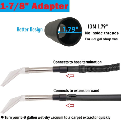 Universal Extractor Attachment for All Shop Vacs with 2-1/2", 1-7/8", & 1-1/4" Adapters