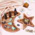 Star and Moon Tray Set, Wooden Crystal Organizer Tray for Healing Crystals and Jewelry Storage