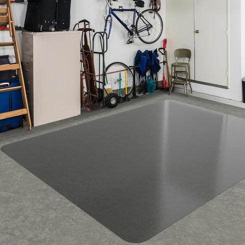 Area Floor Mat for Home, 4'6' Translucent Black No Slip Waterproof Vinyl