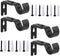 Heavy Duty Adjustable Curtain Rod Brackets, Rod Holders for 1 Inch Rod, Black Color, (Set of 4)