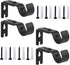 Heavy Duty Adjustable Curtain Rod Brackets, Rod Holders for 1 Inch Rod, Black Color, (Set of 4)
