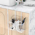 Hair Dryer Holder 3in1 Organizer, Wall Mounted, Height-adjustable Curling Iron Holder for Bathroom Cabinet