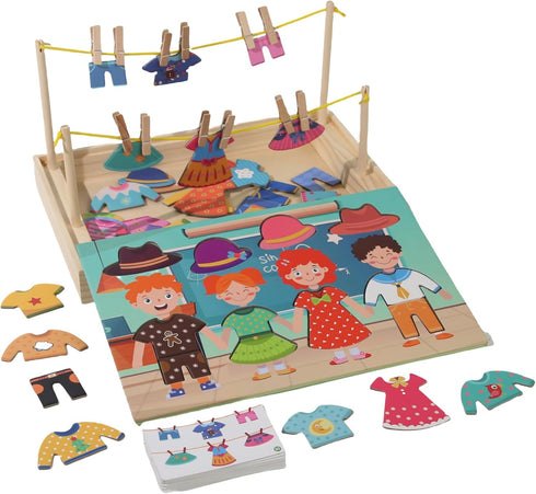 2-6 Montessori Practical Life Clothes Hanging Job Rope Strings Hanging Clothes with Clothespins Airing Clothes