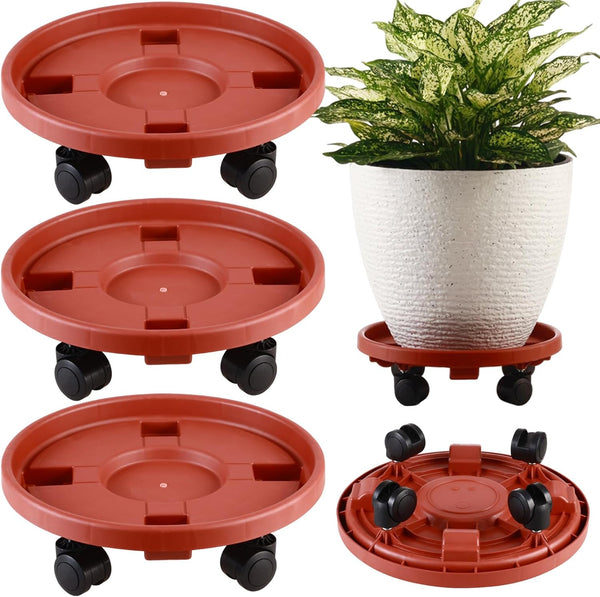 3 Packs Large Plant Caddy with Wheels 13" Rolling Plant Stands Heavy-duty
