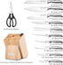 Zulay Premium Quality 12-Piece Knife Set with Natural Wood Block, Ultra Sharp Stainless Steel Knives with Sharpener
