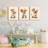 SFXYRTAH Decorations12x16in Teddy Bear Sports Nursery Animal Canvas Wall Art Cute Woodland Rugby Wall Decor Pictures