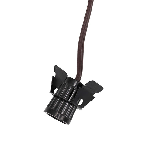 Creative Hobbies Single Light Replacement Clip in Lamp Cord, 6 Foot Brown for Christmas Village House, Pumpkin Lights