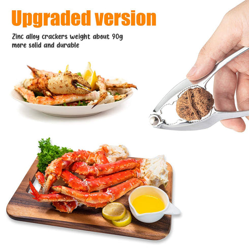 ALDMIO 12 Pcs Crab Crackers and Tools, Enhanced Crab Leg Crackers with Storage Bag, Lobster Cracker Great