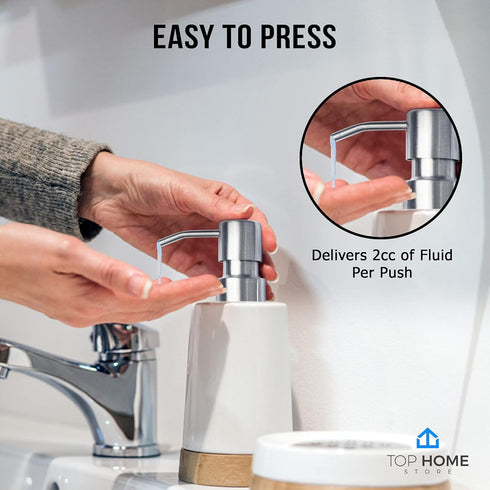 2 Pack Bathroom Countertop Soap Dispensers in Brushed Nickel