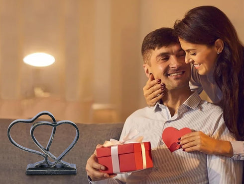 PUHOZN Heart Sculpture for Living Room Decor Heart Decoration Gift for Her and Him Love Wedding Anniversary Couples