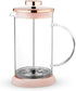 Pinky Up Riley Mini Glass Tea Press Pot, 12 oz Coffee Maker, French Press for Hot or Iced Beverage, Pink