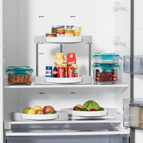 NATURE'S SOURCE 2 Tier Lazy Susan Organizer, 9'' Rotating Spice Rack for Cabinet, Kitchen, Pantry, Table Top