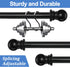 Curtain Rod, 48" - 84" Adjustable Black Curtain Rods for Windows, 1" Diameter with Brackets
