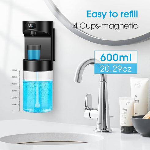 Bathroom,20.29 oz Set 4 Cups,4 Automatic Mouthwash Dispenser for Touchless Electric Mouth Wash Dispensers Bathroom