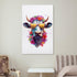 HHGaoArt Highland Cow Poster, Canvas Wall Art Animal Picture for Nursery and Kitchen Room (16x24inch-Unframed)