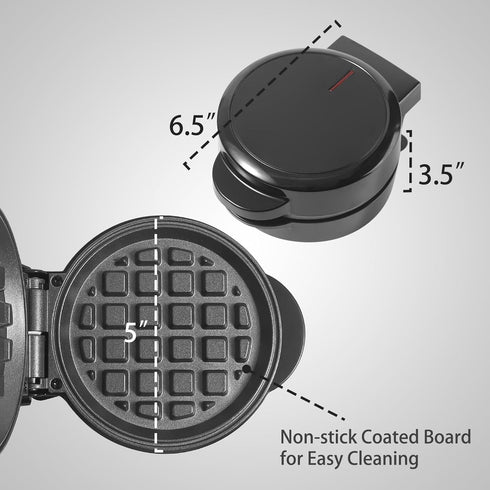 Mini Waffles Maker, Small Non-stick Waffle Iron for Breakfast Belgian Waffles, Portable Pancake Maker Machine for Kids,