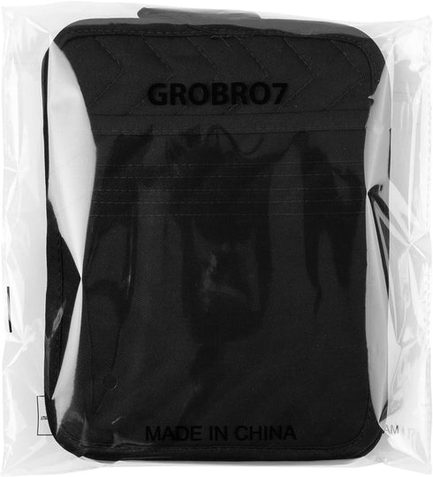 GROBRO7 5Pack Cotton Pocket Pot Holder Set, Kitchen Heat Resistant Hot Pads, Machine Washable Black Plain Trivet