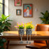 axphsox Cute Fake Plants, Flower Pots with String Lights, Fake Plants Artificial For Desk Dcor, Office Decor for Women