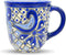 Talavera Mug - Authentic Hand Painted Mexican Coffee Mug - Blue and White - Taza Mexicana Azul Blanco