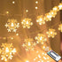 Christmas Snowflake String Lights, 20 FT 40 LED Warm White Battery Operated Fairy Lights with Remote Timer for Indoor